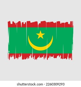 Pincel de bandera de Mauritania impacta vector