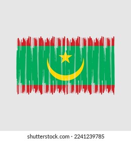 Diseño del vector de pincel de bandera de Mauritania