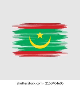 Mauritania Flag Brush Vector Illustration