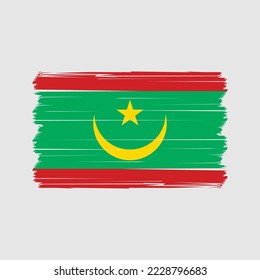 Mauritania Flag Brush Vector Illustration