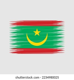 Mauretanienflagge - Vektorgrafik mit Pinselstrich