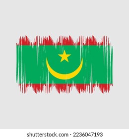Mauretanienflagge - Vektorgrafik mit Pinselstrich