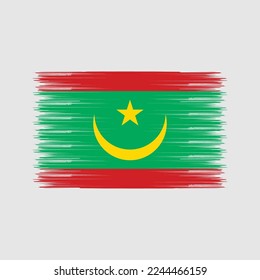 Mauritania Flag Brush Vector Illustration