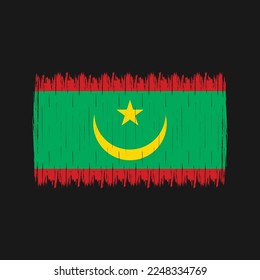 Mauretanienflagge - Vektorgrafik mit Pinselstrich