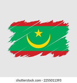 Mauretanienflagge - Vektorgrafik mit Pinselstrich