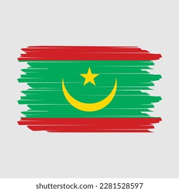 Mauritania Flag Brush Vector Illustration