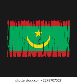 Ilustración del vector del pincel de bandera de Mauritania