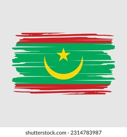 Ilustración del vector del pincel de bandera de Mauritania