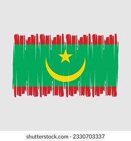 Mauritania Flag Brush Vector Illustration