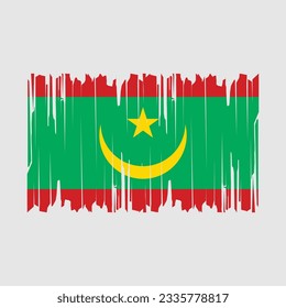 Mauritania Flag Brush Vector Illustration