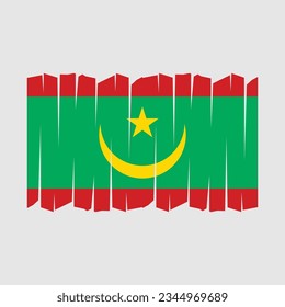 Mauritania Flag Brush Vector Illustration