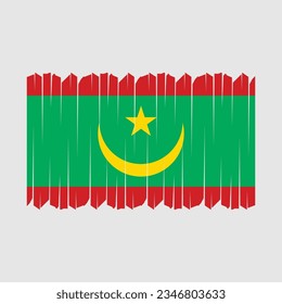 Mauritania Flag Brush Vector Illustration