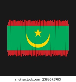 Ilustración del vector del pincel de bandera de Mauritania