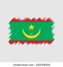 Mauritania Flag Brush Vector. National Flag