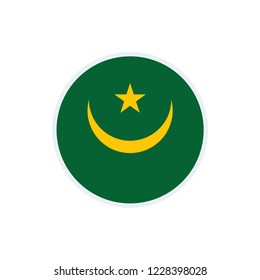 Mauritania flag. Mauritania circle flag.