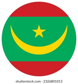 Forma de diseño de la bandera de Mauritania. Bandera de la forma de diseño de Mauritania
