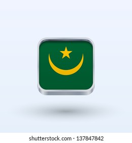 Mauritania flag icon square form on gray background. Vector illustration.