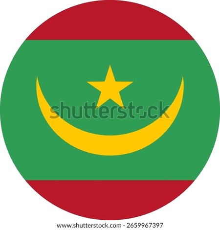 Mauritania flag illustrator country flags round symbol nation  circular flags