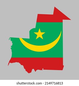 Mauritania flag inside the Mauritanian map borders vector illustration