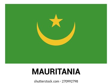 Mauritania Flag isolated vector in official colors and Proportion Correctly