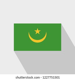 Mauritania flag Long Shadow design vector