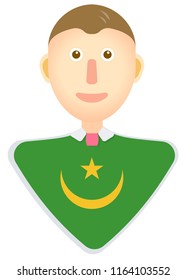 Mauritania flag man icon