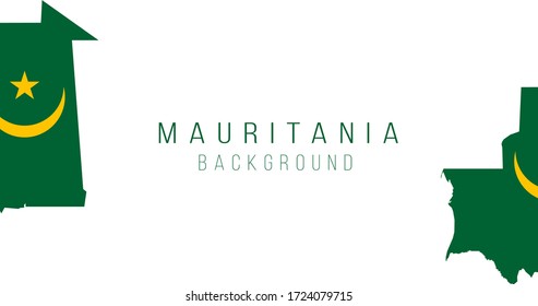 Mauretanien-Flaggenhintergrund. Die Flagge des Landes in Form von Grenzen. Stock-Vektorgrafik einzeln auf weißem Hintergrund.