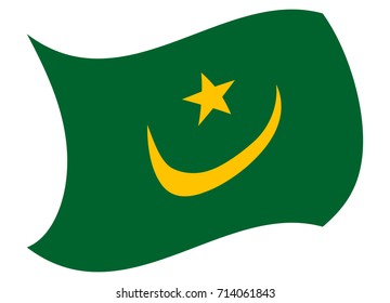 mauritania flag moved by the wind