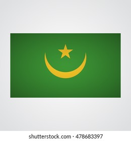 Mauritania flag on a gray background. Vector illustration
