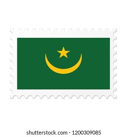 Mauritania flag on white background vector image