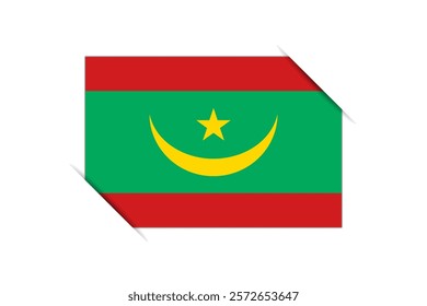 Mauritania flag - rectangle colorful flag representing a country cultural identity and heritage. The essence of national pride and unity. Attached by the corners in a paper album