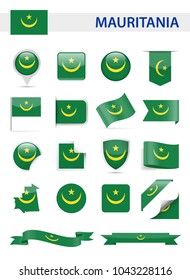 Mauritania Flag Set - Vector Illustration