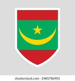Mauritania Flag Shield Shape Frame