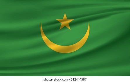 Mauritania flag of silk