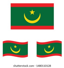 Mauritania flag. Simple vector. National flag of Mauritania 