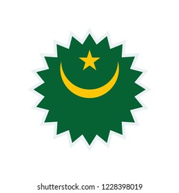 Mauritania flag. Mauritania star flag.