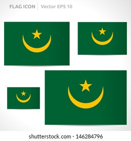 Mauritania flag template | vector symbol design | color green and yellow | icon set