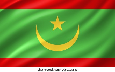 Drapeau National De La Mauritanie. Drapeau Mauritanien. Bannière Détaillée  De La République Islamique De Mauritanie. Image Vectori Illustration de  Vecteur - Illustration du modifiable, coupure: 219009085