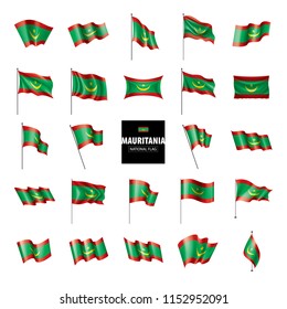 Mauritania flag, vector illustration on a white background