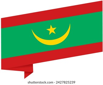 Mauritania flag wave isolated on png or transparent background. vector illustration.