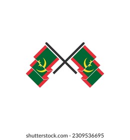 Indicadores de Mauritania conjunto de iconos, símbolo del símbolo del día de la independencia de Mauritania