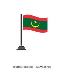 Indicadores de Mauritania conjunto de iconos, símbolo del símbolo del día de la independencia de Mauritania