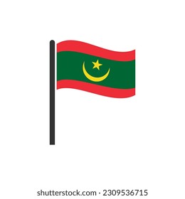 Mauritania flags icon set, Mauritania independence day icon set vector sign symbol