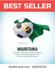 Mauritania football or soccer ball. Football national team. Vector illustration.