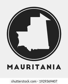 Mauritania icon. Round logo with country map and title. Stylish Mauritania badge with map. Vector illustration.