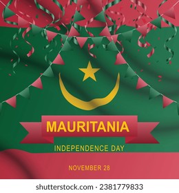 Mauritania Independence Day background. Federal Historical. Vector illustration.