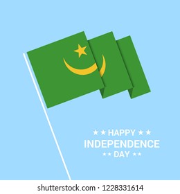 Mauritania Independence day typographic design with flag vector