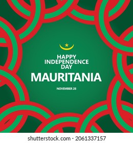 Mauritania independence day vector template with its national color for social media template.