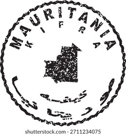 Mauritania Kiffa Round Seal Map Design
