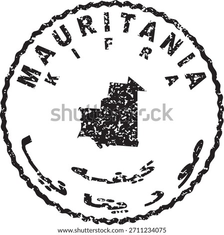 Mauritania Kiffa Round Seal Map Design